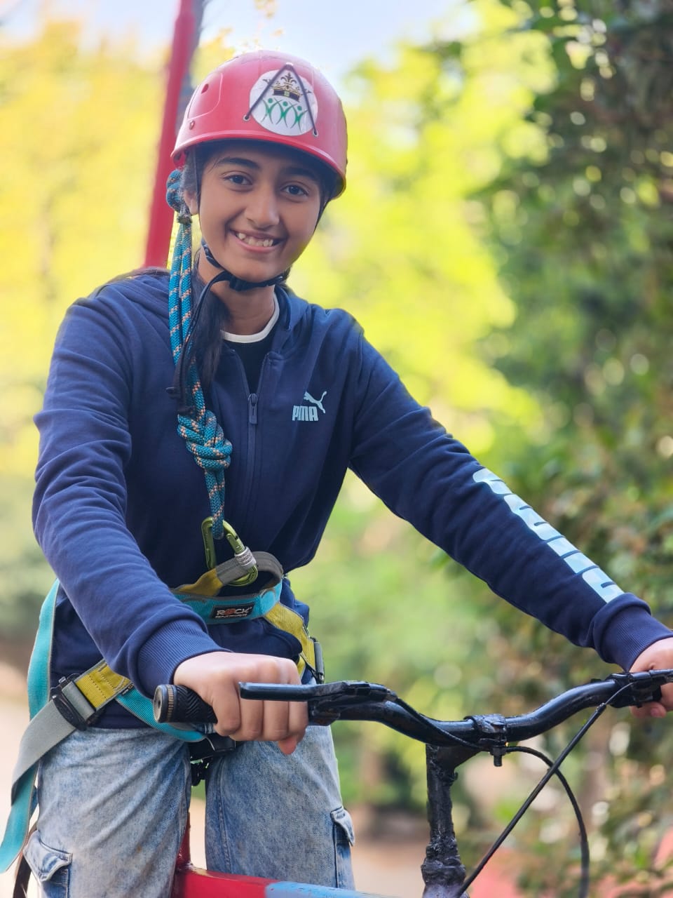 Guest ready for sky cycling at Evergreen County