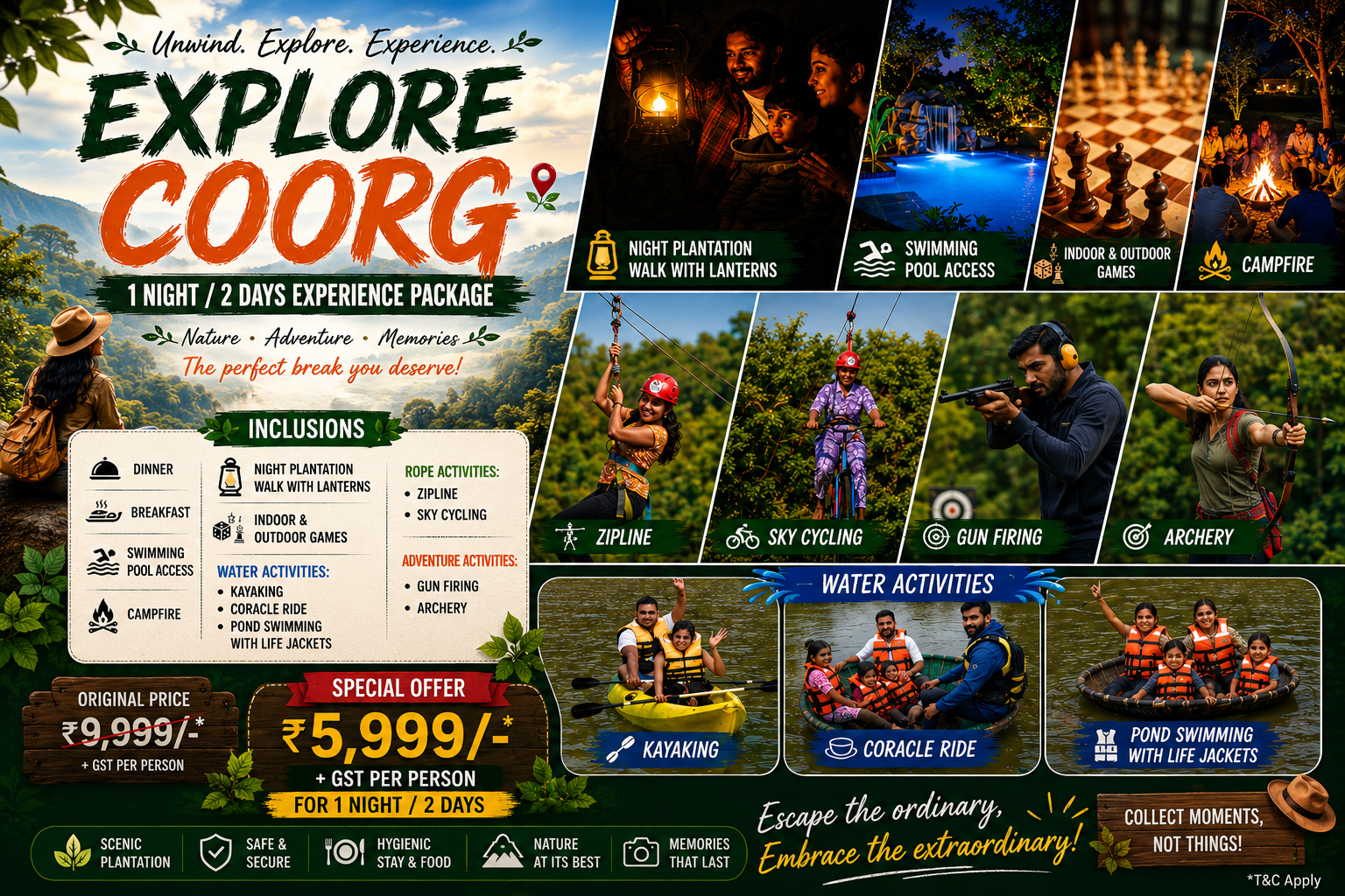 Explore Coorg — 1 Night / 2 Days at Evergreen County