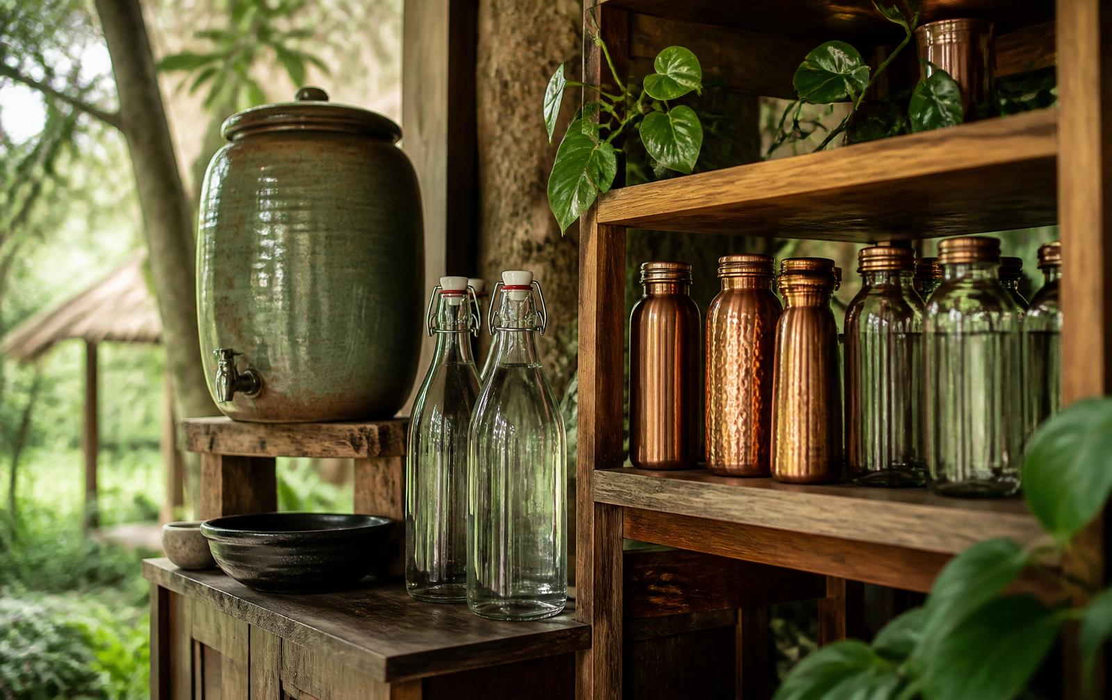 Eco-friendly refillable water dispensers and reusable bottles at Evergreen County