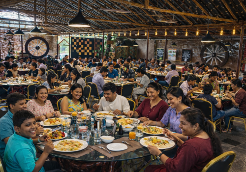 A vibrant spread of 100% vegetarian dishes at Secret Spices Rest O Cafe within Evergreen County Resort, Coorg.